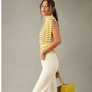 Striped Yellow and White Blouse